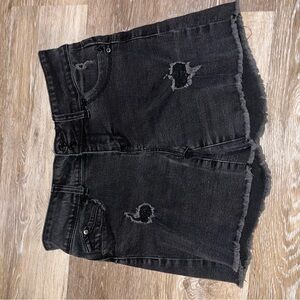 YMI Black Distressed Jean Shorts